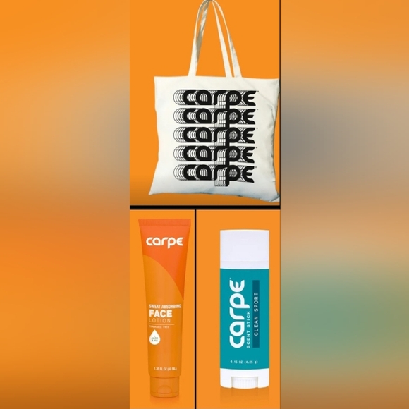 Carpe Other - Carpe-3PC Canvas Logo tote Bag -Face Lotion & Scent Stick 🧡 ($69 Retail)